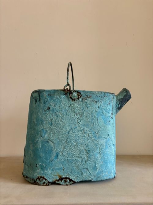 A FRENCH 18THC VERDIGRIS COPPER WATERING CAN ARROSOIR C1800 41CM WATERTIGHT - ADDITIONAL PHOTO 4