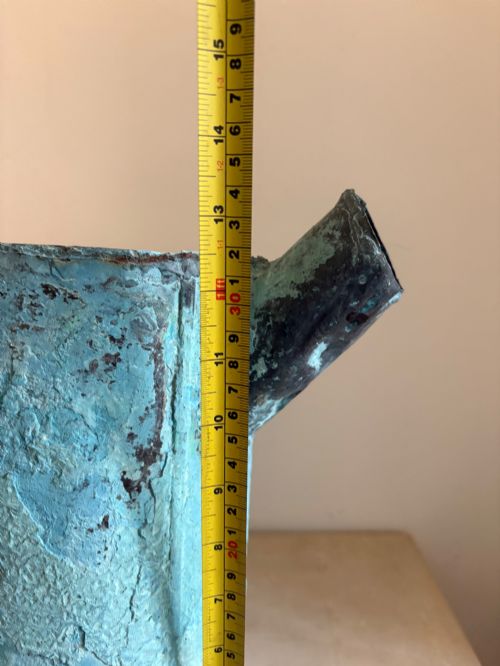 A FRENCH 18THC VERDIGRIS COPPER WATERING CAN ARROSOIR C1800 41CM WATERTIGHT - ADDITIONAL PHOTO 12
