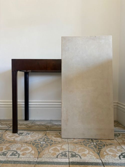 GEORGE 111 MAHOGANY CONSOLE TABLE WITH STONE TOP C1800 90CM WIDE TOP - ADDITIONAL PHOTO 11