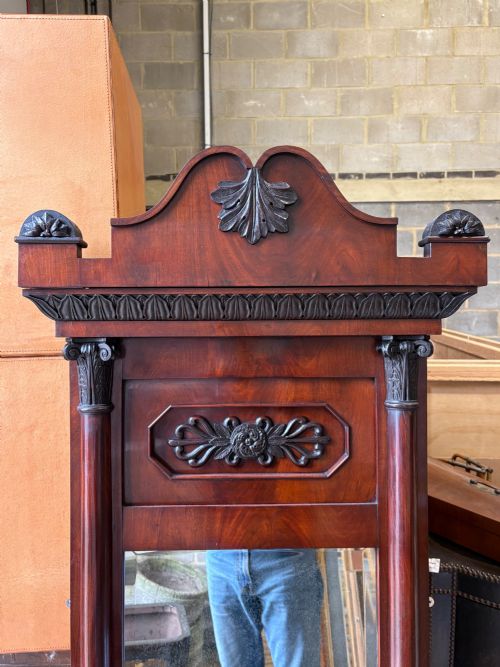AN EARLY 19TH CENTURY RESTORATION PERIOD FRENCH PIER GLASS AND STAND 258CM C1815 - ADDITIONAL PHOTO 1