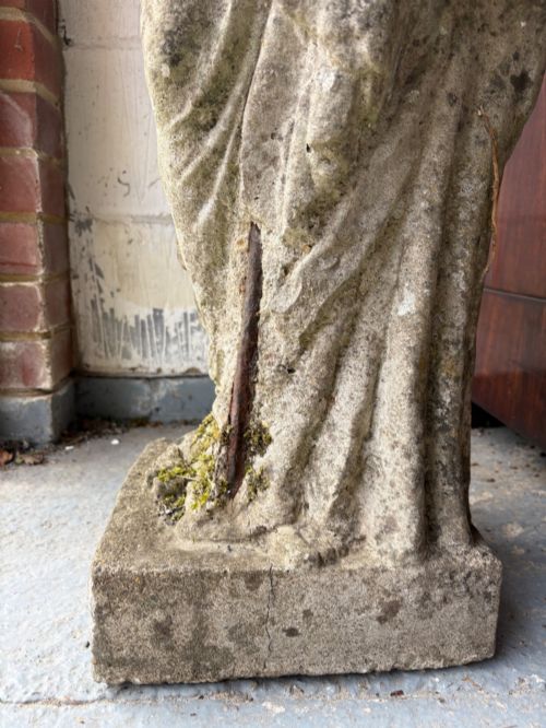 EARLY 20THC 104CM WEATHERED CLASSICAL FEMALE STATUE COMPOSITE STONE C19101920 - ADDITIONAL PHOTO 4