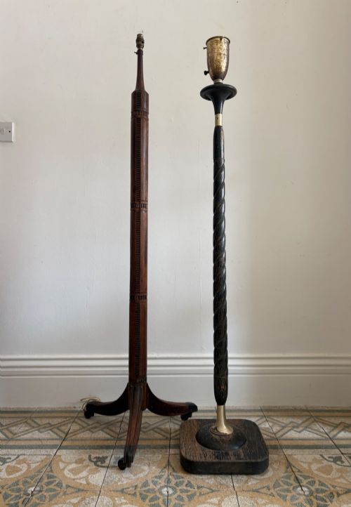 A 19TH CENTURY CARVED OCEANIC COLUMN ADAPTED FLOOR LAMP 154CM - ADDITIONAL PHOTO 6