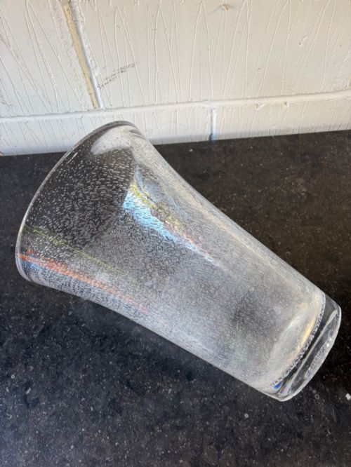 A LARGE 1920S ART DECO SIGNED DAUM BUBBLE GLASS CRYSTAL VASE 36CM TALL 123KG - ADDITIONAL PHOTO 5