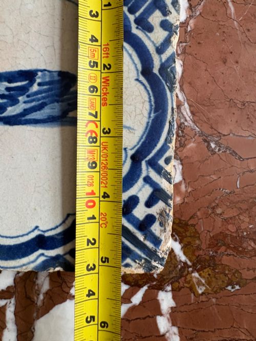 A 17TH CENTURY ANTIQUE DUTCH DELFT TILE HAND PAINTED SWAN MOTIF 13CM - ADDITIONAL PHOTO 10