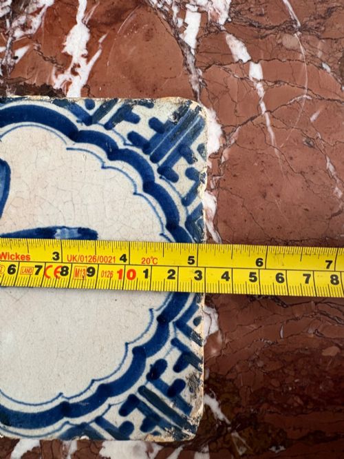 A 17TH CENTURY ANTIQUE DUTCH DELFT TILE HAND PAINTED SWAN MOTIF 13CM - ADDITIONAL PHOTO 11