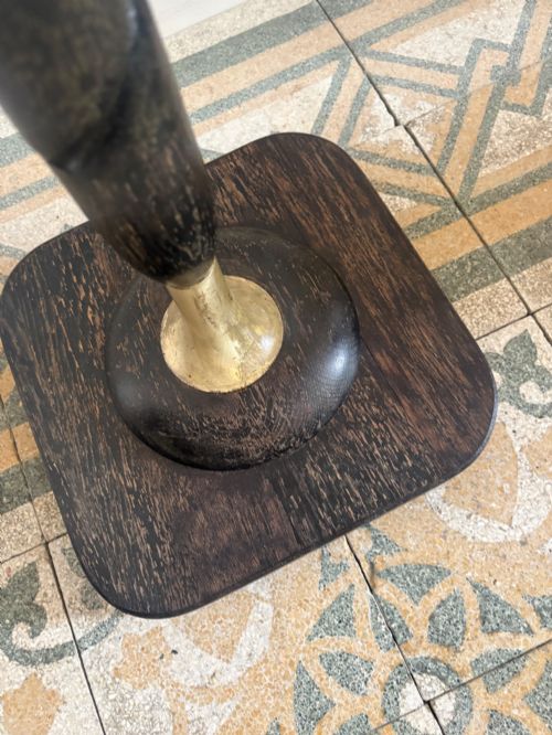 A FRENCH 1920S EBONISED BARLEY TWIST FLOOR LAMP 145CM - ADDITIONAL PHOTO 6