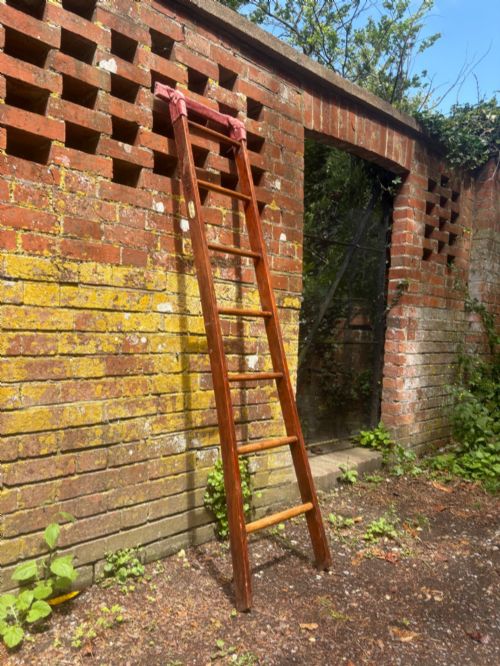 EARLY 20THC SLINGSBY LIBRARY OR MUSEUM STEPS PITCH PINE AND ELM 187CM C1920S - ADDITIONAL PHOTO 2