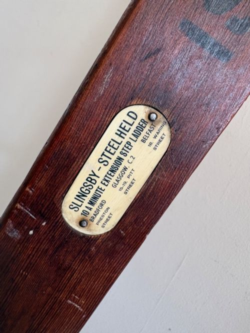 EARLY 20THC SLINGSBY LIBRARY OR MUSEUM STEPS PITCH PINE AND ELM 187CM C1920S - ADDITIONAL PHOTO 7