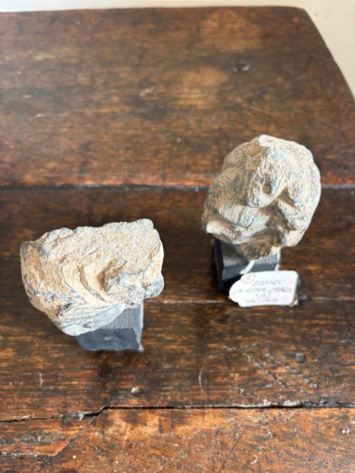 ANCIENT ROMAN PERIOD CARVED LIMESTONE BUSTS AD200 11CM MOUNTED - ADDITIONAL PHOTO 13