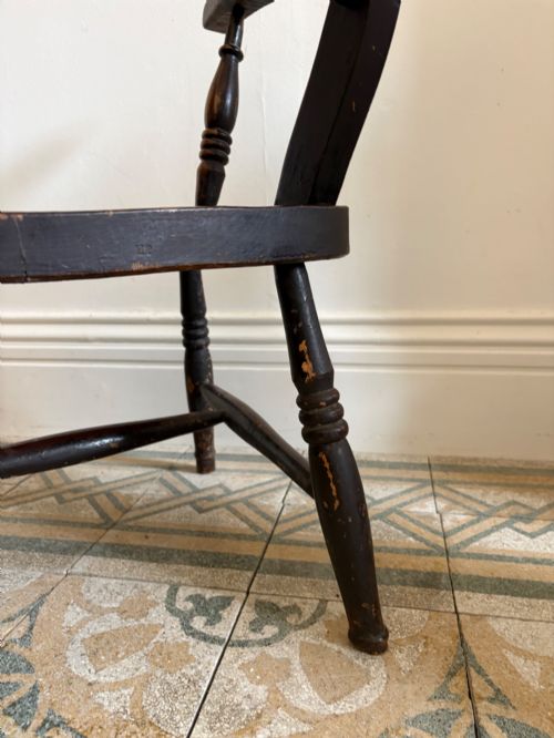 A MID 19TH CENTURY ASH AND ELM THAMES VALLEY EBONISED WINDSOR CHAIR - ADDITIONAL PHOTO 6