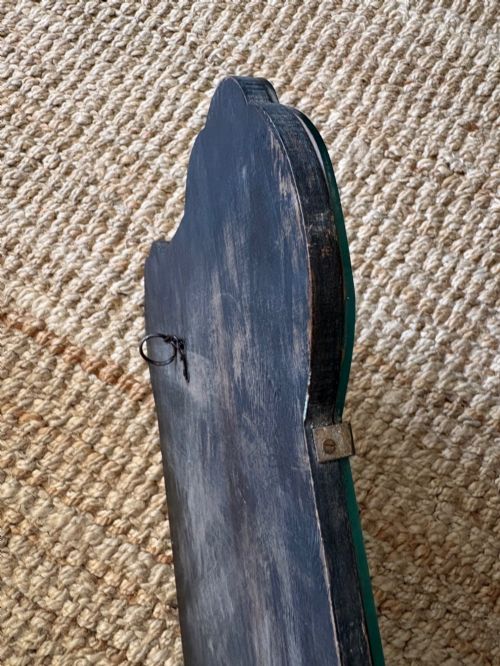 A SHAPELY 1920S BEVELLED FRAMELESS ART DECO MIRROR 69CM TALL GENTLY FOXED PLATE - ADDITIONAL PHOTO 3
