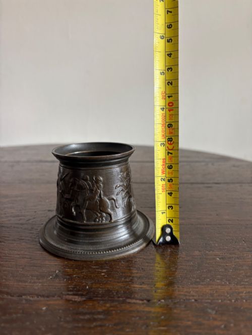 A 19TH CENTURY GRAND TOUR BRONZE STAND AND BRECCIA MARBLE 19CM - ADDITIONAL PHOTO 12