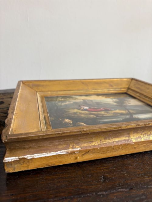 A 19THC ENGLISH SCHOOL STRIKING WATERCOLOUR RECLINING LADY 37CM GILT FRAME - ADDITIONAL PHOTO 4