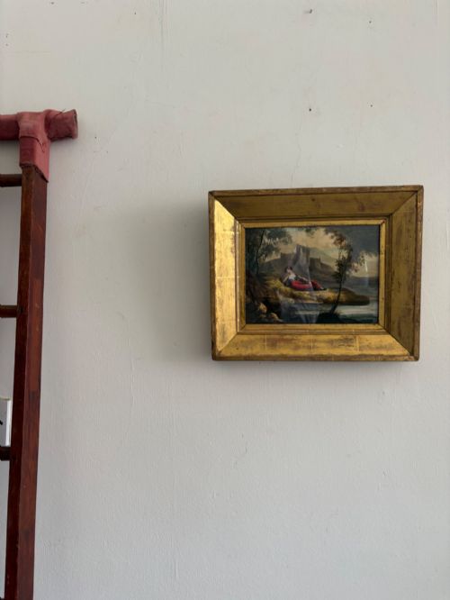 A 19THC ENGLISH SCHOOL STRIKING WATERCOLOUR RECLINING LADY 37CM GILT FRAME - ADDITIONAL PHOTO 5