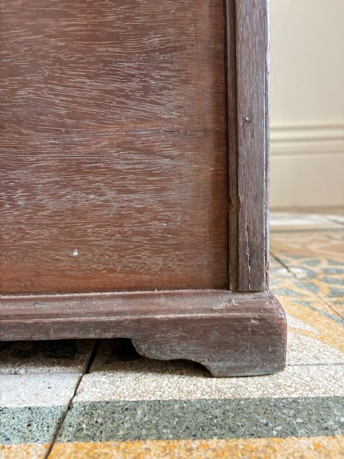 A 19TH CENTURY ANGLO INDIAN TEAK CAMPAIGN TRUNK BLANKET BOX 77CM BRONZE HANDLES - ADDITIONAL PHOTO 10