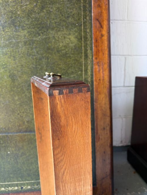 A 153CM WIDE PARTNERS DESK SCALE PEDESTAL DESK C1900 ORIGINAL GREEN LEATHER TOP - ADDITIONAL PHOTO 14