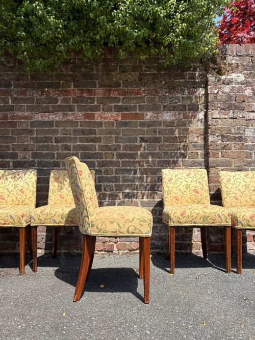 A SET OF 8 MAXIMUM ART DECO C1930S UPHOLSTERED DINING CHAIRS OAK FRAMES - ADDITIONAL PHOTO 1