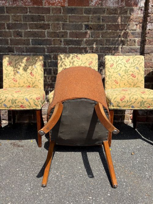 A SET OF 8 MAXIMUM ART DECO C1930S UPHOLSTERED DINING CHAIRS OAK FRAMES - ADDITIONAL PHOTO 5