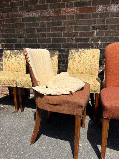 A SET OF 8 MAXIMUM ART DECO C1930S UPHOLSTERED DINING CHAIRS OAK FRAMES - ADDITIONAL PHOTO 8