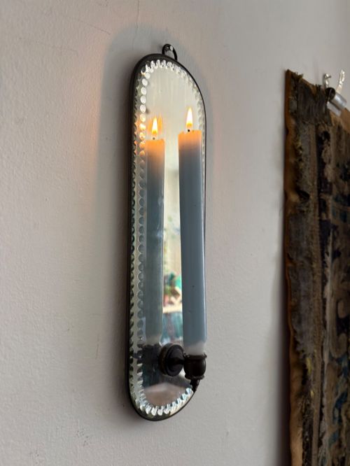 early 20th century girandole candle wall sconce sorcerer mirror c1920 33cm - CATEGORY: ANTIQUE LIGHTING - DATED 1920