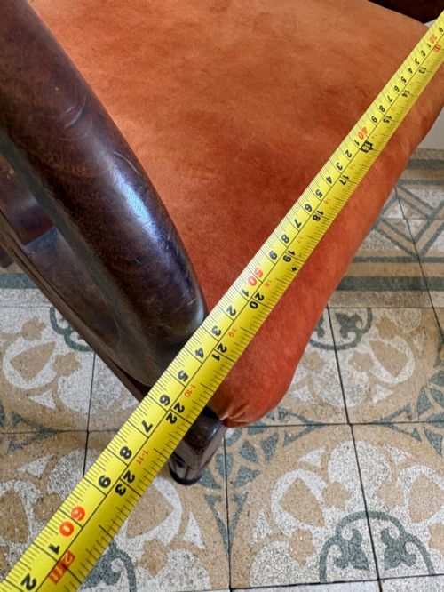 A LATE REGENCY MAHOGANY MAHOGANY OPEN ARM CHAIR WITH DROPIN VELVET SEAT C1820S - ADDITIONAL PHOTO 11
