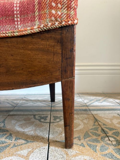 A REGENCY BEECH AND MAHOGANY UNUSUAL COUNTRY CHAIR WITH DRAWER C1800 UPHOLSTERED - ADDITIONAL PHOTO 6