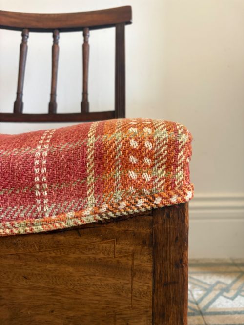 A REGENCY BEECH AND MAHOGANY UNUSUAL COUNTRY CHAIR WITH DRAWER C1800 UPHOLSTERED - ADDITIONAL PHOTO 7