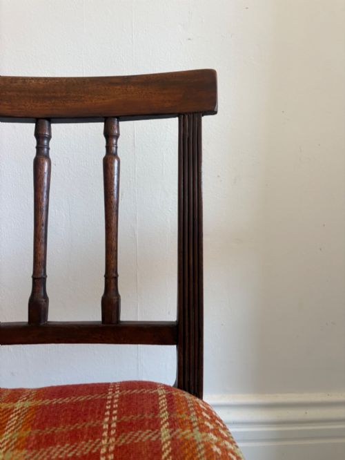 A REGENCY BEECH AND MAHOGANY UNUSUAL COUNTRY CHAIR WITH DRAWER C1800 UPHOLSTERED - ADDITIONAL PHOTO 8