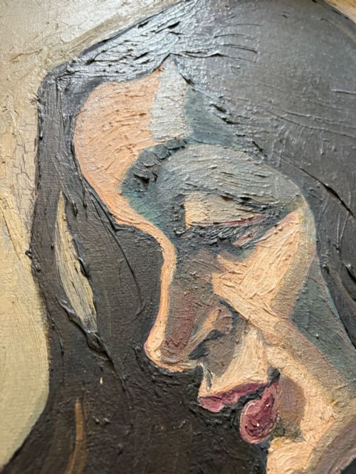 A 1930S GERMAN EXPRESSIONIST FEMALE PORTRAIT FRAMED OIL ON PANEL 61CM SIGNED - ADDITIONAL PHOTO 6