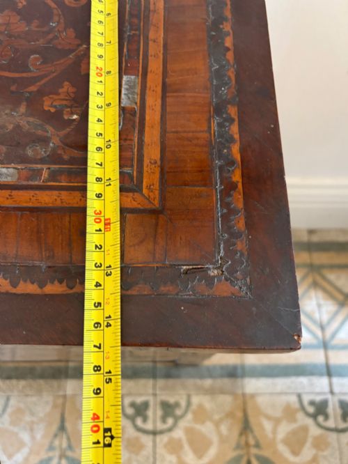 ITALIAN 18TH CENTURY NEOCLASSICAL WALNUT BEDSIDE COMMODINO WITH INLAID MARQUETRY 52CM WIDE - ADDITIONAL PHOTO 11