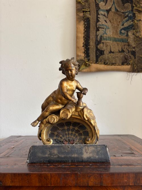 A Late 18th-19thc French Gilt Bronze-ormolu Putto Finial Ornament Mount 24cm