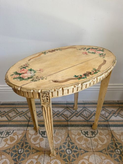 A Sheraton Revival Oval Mahogany Table C1900, Later Hand Painted 1980s, 76cm
