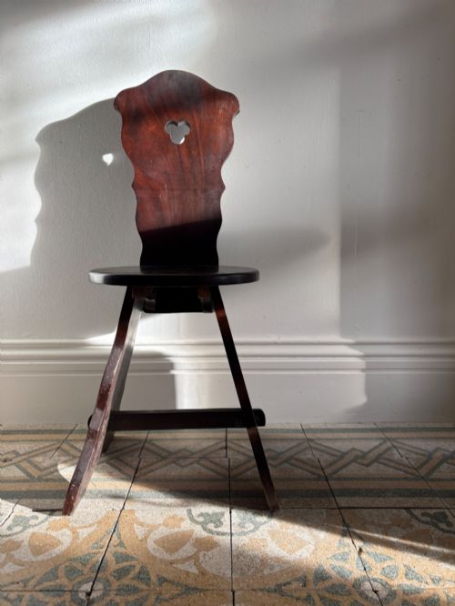 Arts and Crafts Cuban Mahogany Country Hall Chair, Sgabello Style, C1900