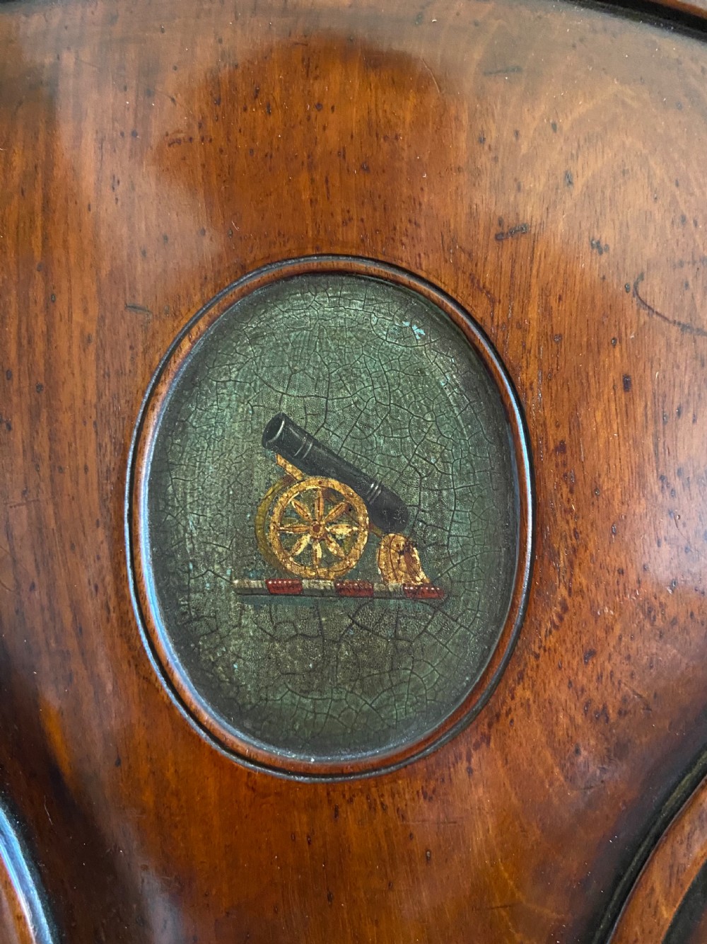 Early19th Century Mahogany Heraldic Crest Hall Chair, C1835, Armorial Oval Crest View IV
