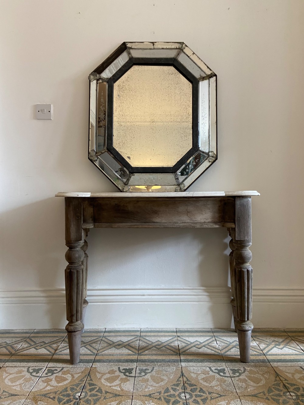 A 19th Century Orangery Potting Shed Table, 106cm wide Carrara Marble Top View XI