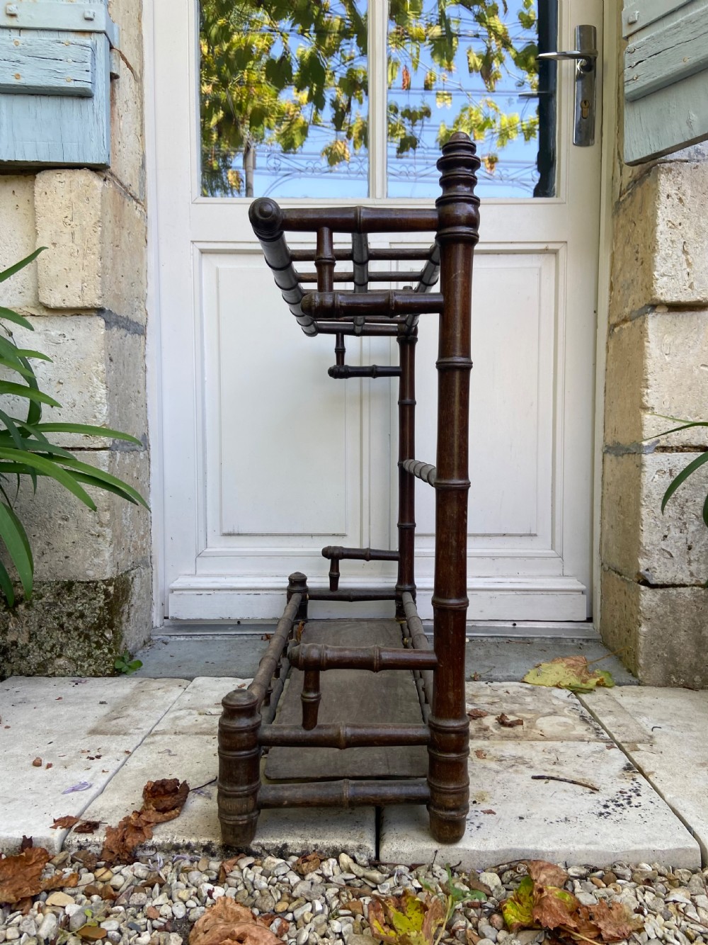 Faux Bamboo French Antique Hall Stick Stand, Aesthetic Period C1880, 85cm wide View VI