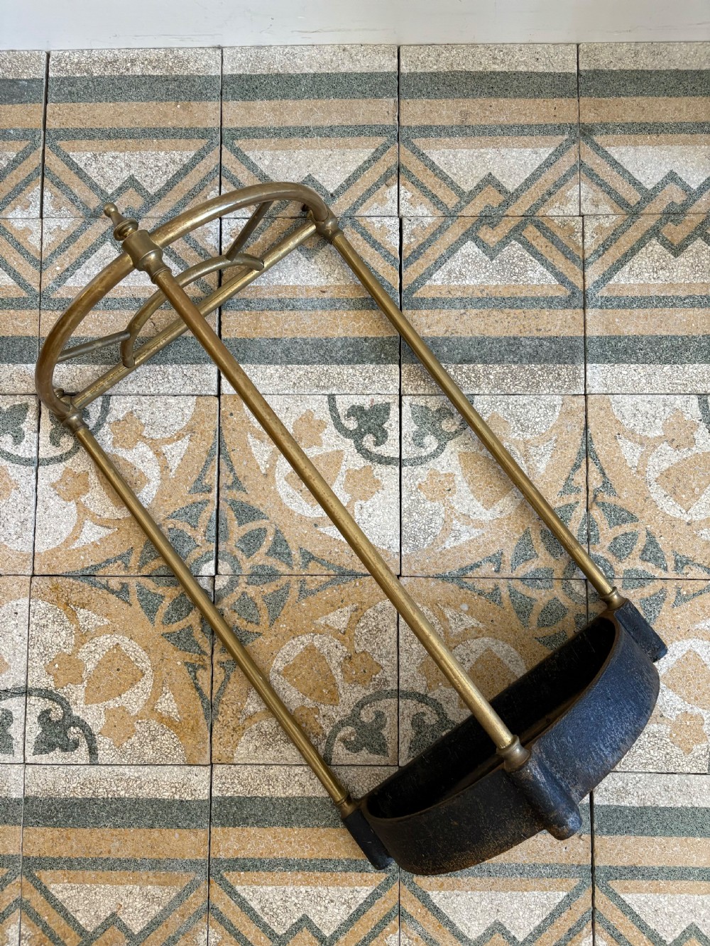 Cast Iron and Brass Demi Line Stick or Umbrella Stand, C1900, 64cm tall View IX