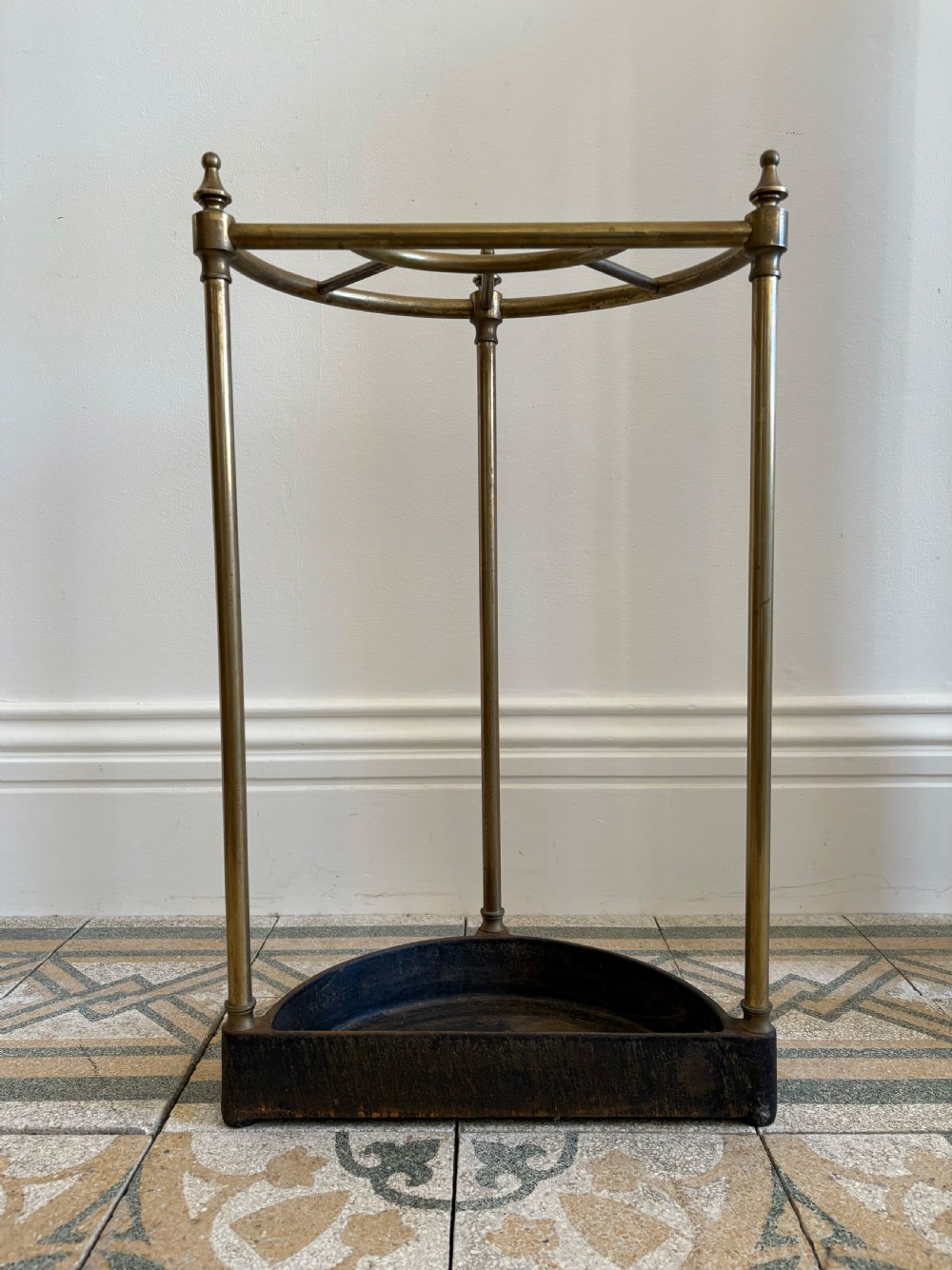 Cast Iron and Brass Demi Line Stick or Umbrella Stand, C1900, 64cm tall View XI