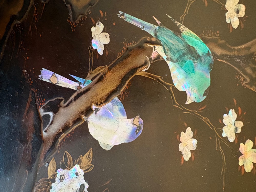 A Japanese Lacquer Trinket Jewellery Box C1900, 38cm Mother of Pearl View IX