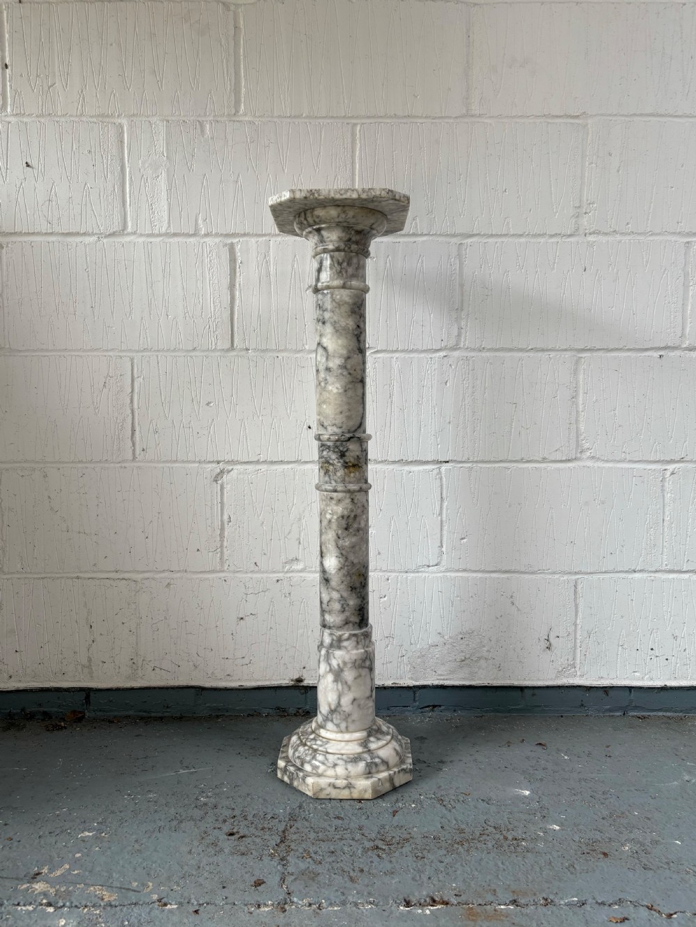 A 19th Century Carrara Marble Sectional Pedestal Column 94cm tall