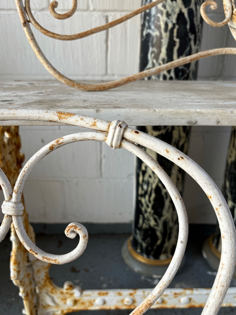 A Group of 4 French Antique Wrought Iron Lattice Garden Chairs C1920s View VIII
