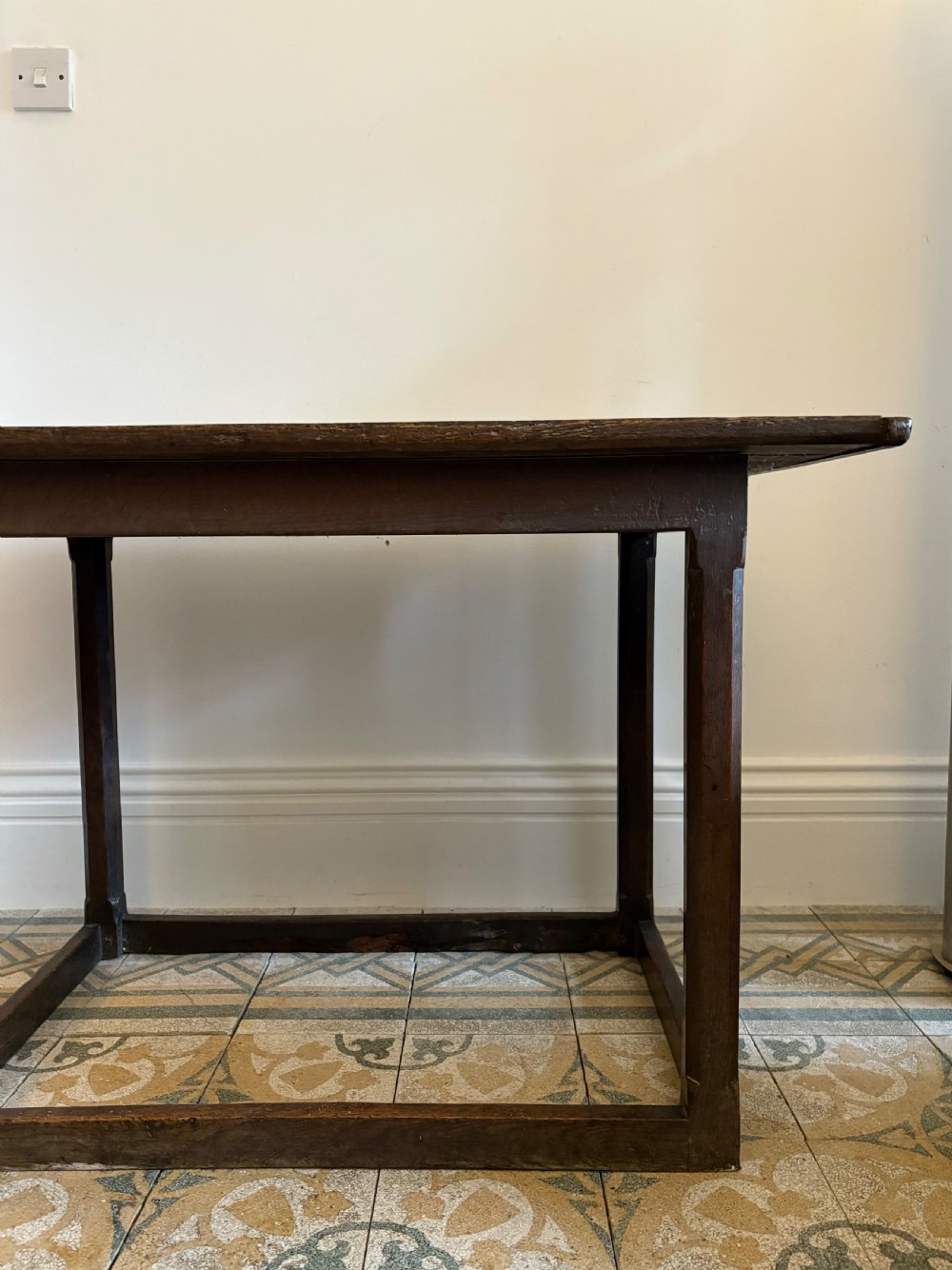 A 17thC Provincial English Oak Side Table, C1650, Rectangular 3 Plank Top 101cm View VII