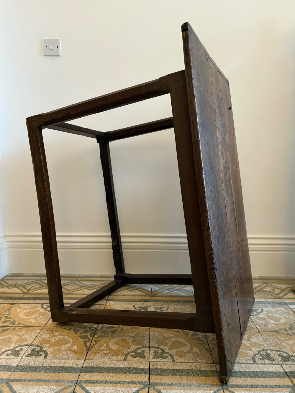 A 17thC Provincial English Oak Side Table, C1650, Rectangular 3 Plank Top 101cm