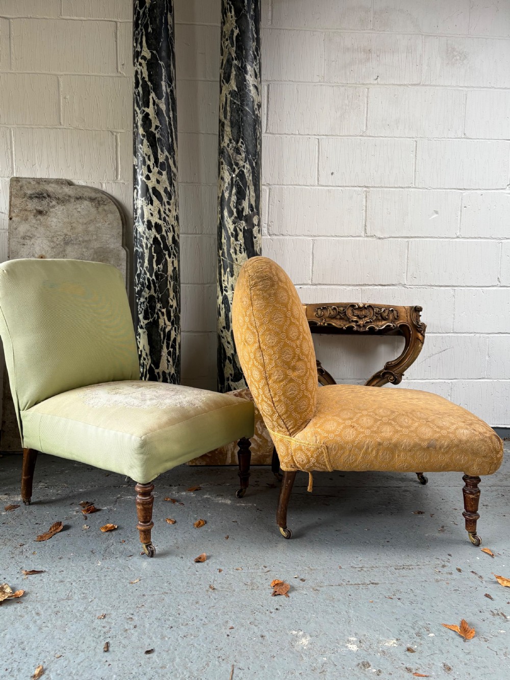 A Pair of 19th Century Matching Howard Style Chairs, Original Castors View IV