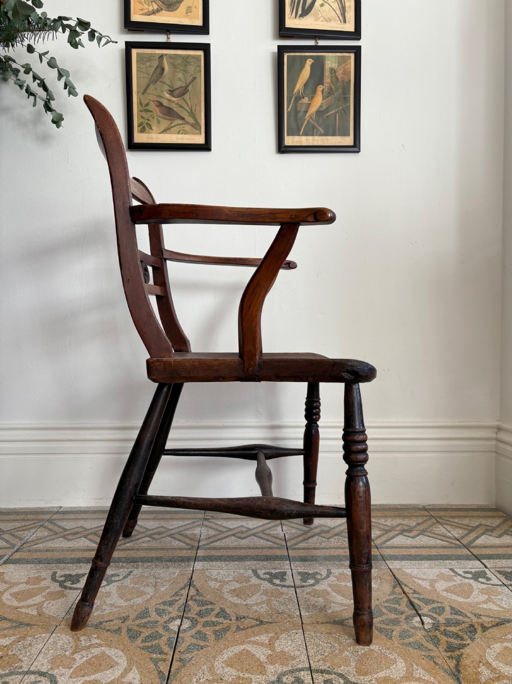 A Regency Period Ash and Elm Windsor Low Back Arm Chair C1830 View V