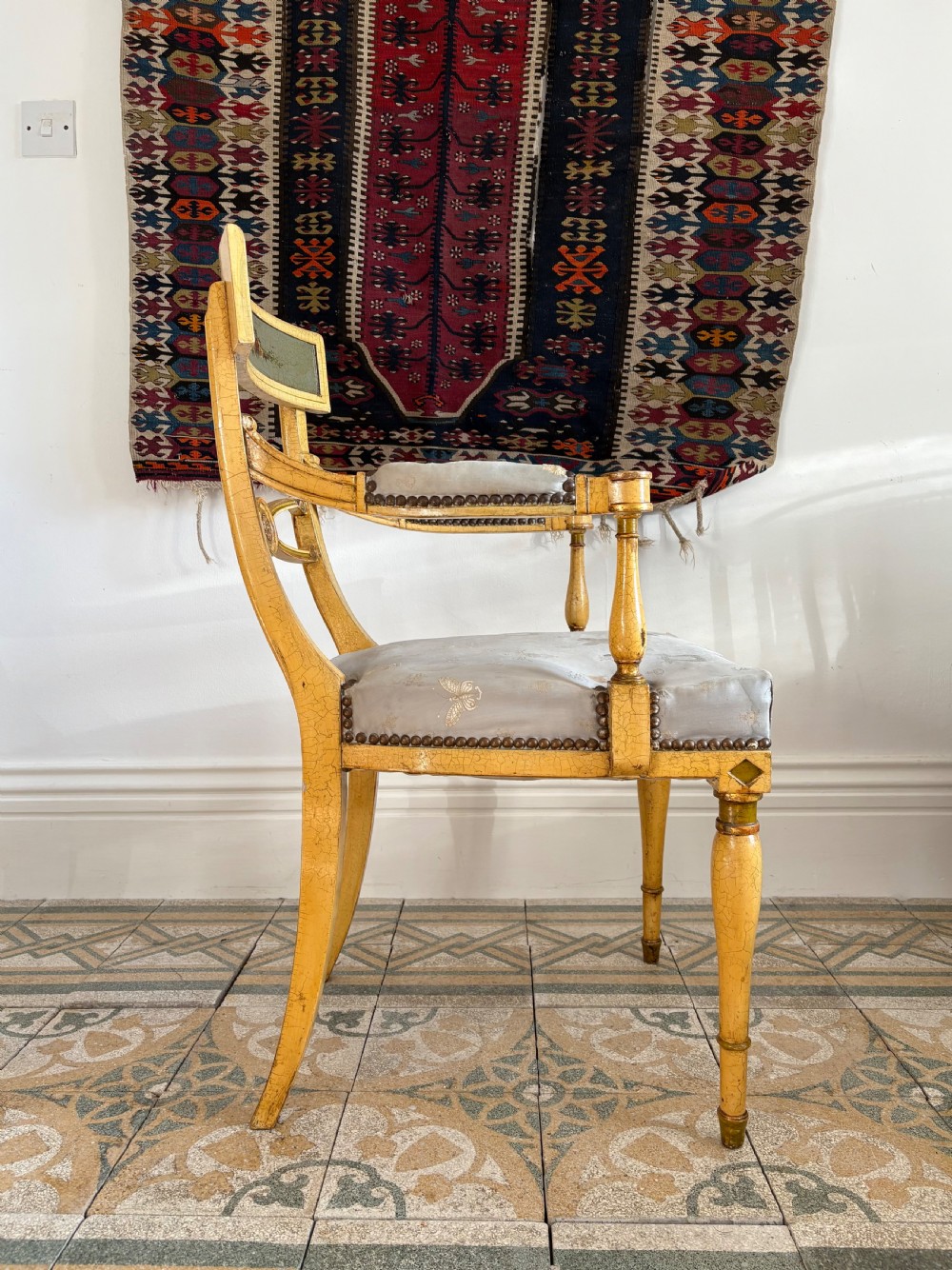 A 19th Century Hand Painted Empire Chair, Possibly Swedish View II