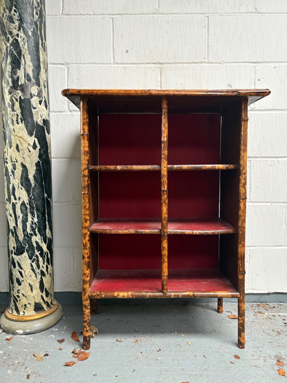 A 19th Century Tiger Bamboo, 3 Shelf Bookcase C1870, 99cm tall, 75cm wide View III