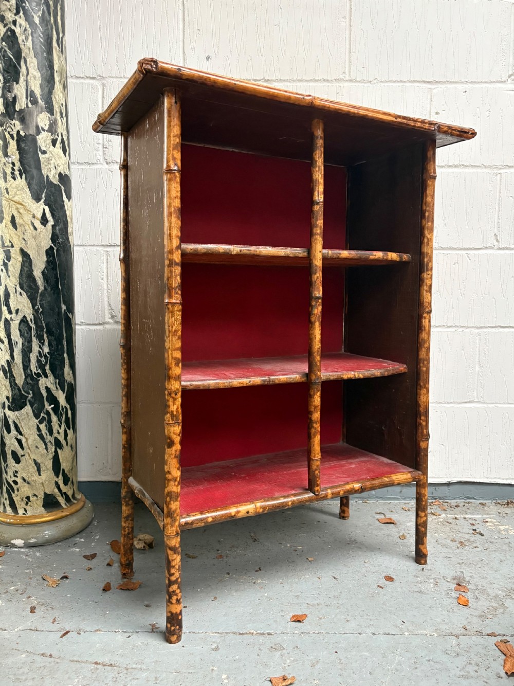 A 19th Century Tiger Bamboo, 3 Shelf Bookcase C1870, 99cm tall, 75cm wide View IX