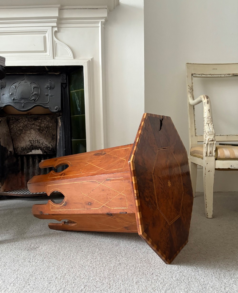 A Moorish Amboyna Burr Inlaid Octagonal Table, C1900 with Arch Legs, 49cm wide View II