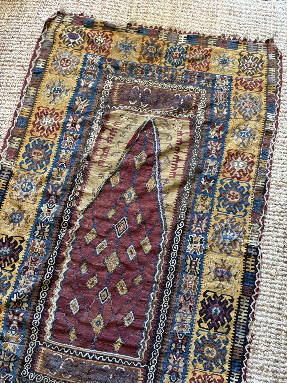 Antique Caucasian Flat Weave Kilim C1900, 200 x 120cm, Country House Rug View II